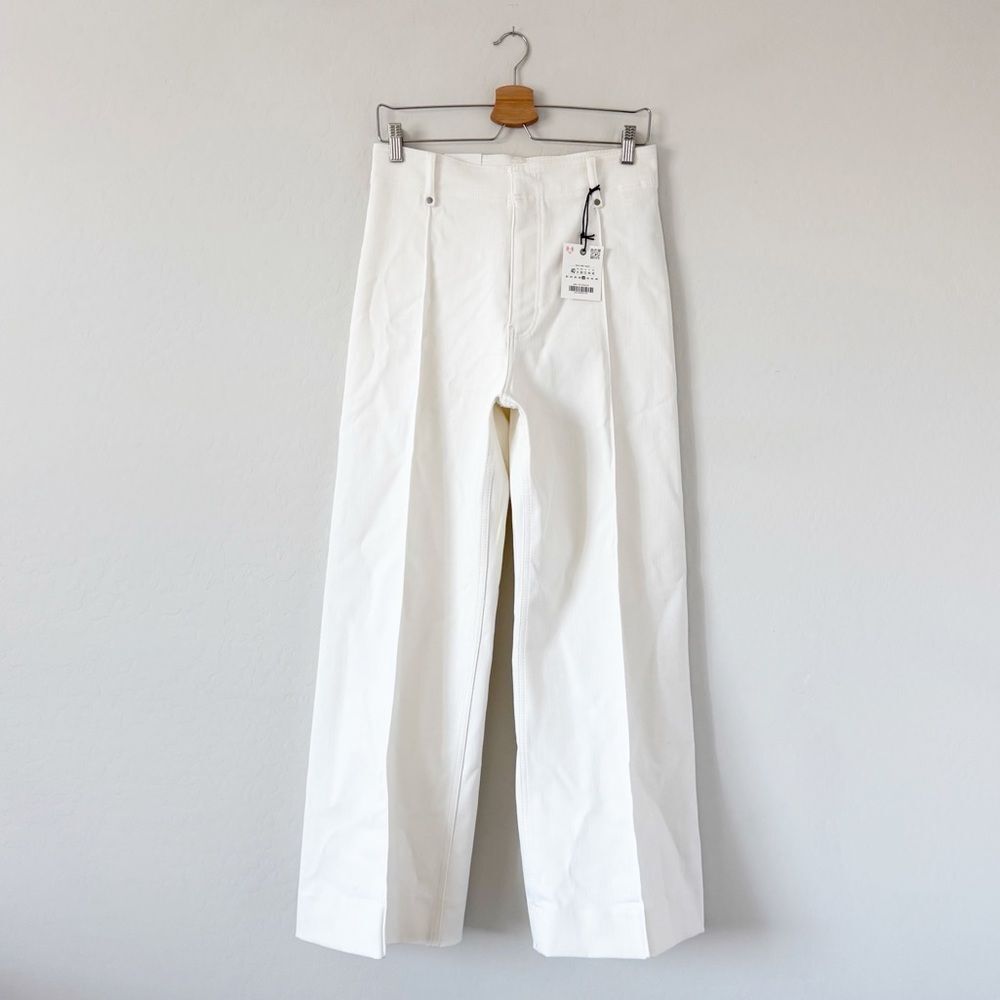 NWT Zara Wide Leg Tailored White Denim Jeans Size EU 40 US 8 - Picture 9 of 13
